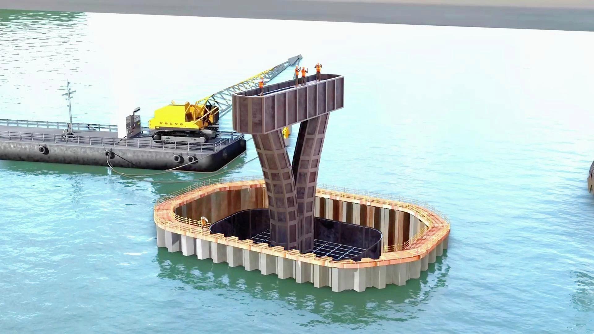 水下桥墩是怎么建的?围堰技术揭秘桥梁建设的奥秘